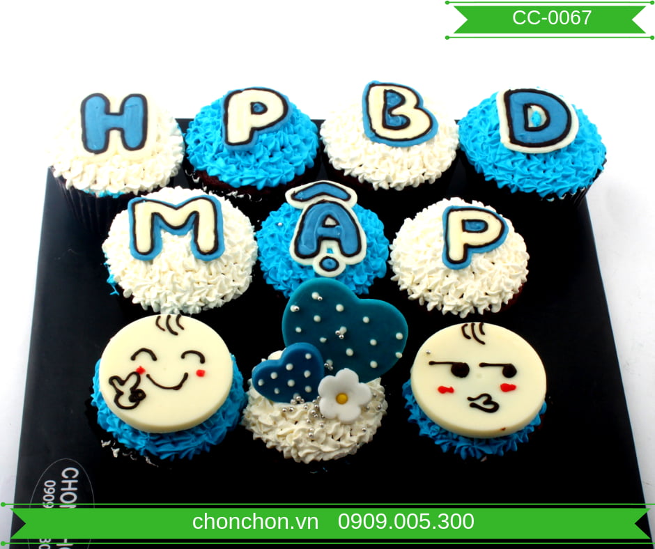 Bánh Cupcake trang trí đơn giản cho bạn trai tặng người yêu MS CC0067 Chon Chon Bakery