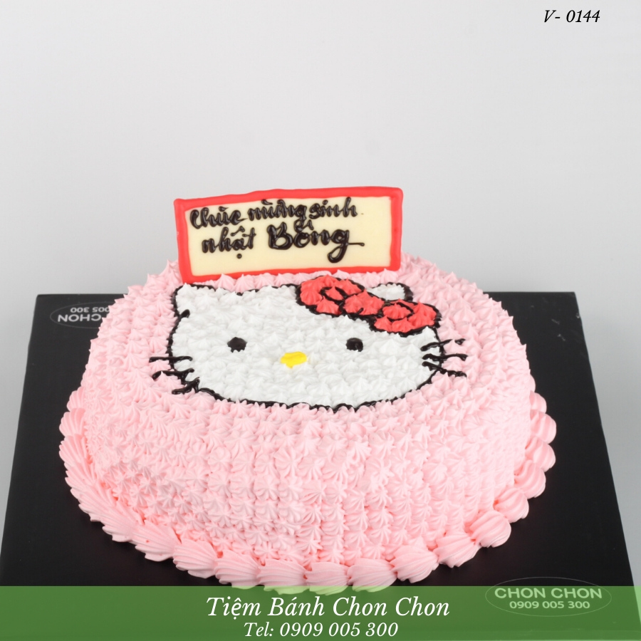Bánh sinh nhật vẽ hình mèo Hello Kitty cho bé gái V- 0144 - Tiệm ...